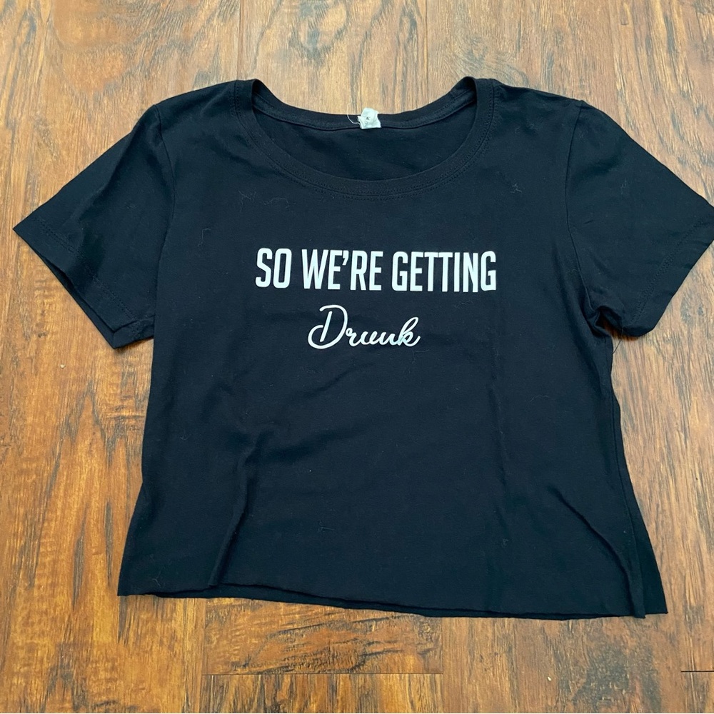 Vintage 90s y2k getting drunk baby tee tshirt.